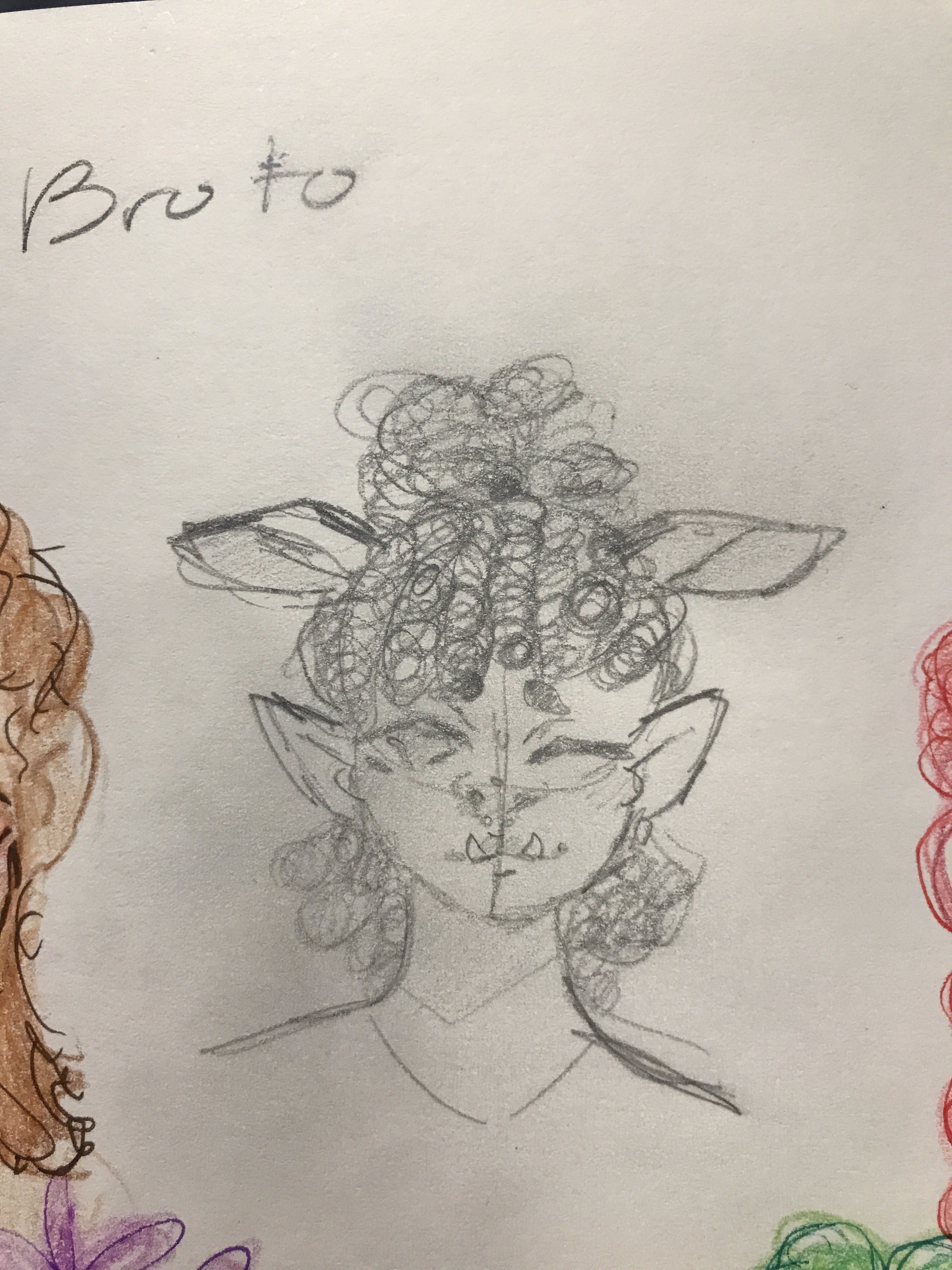 pencil sketch of Broto