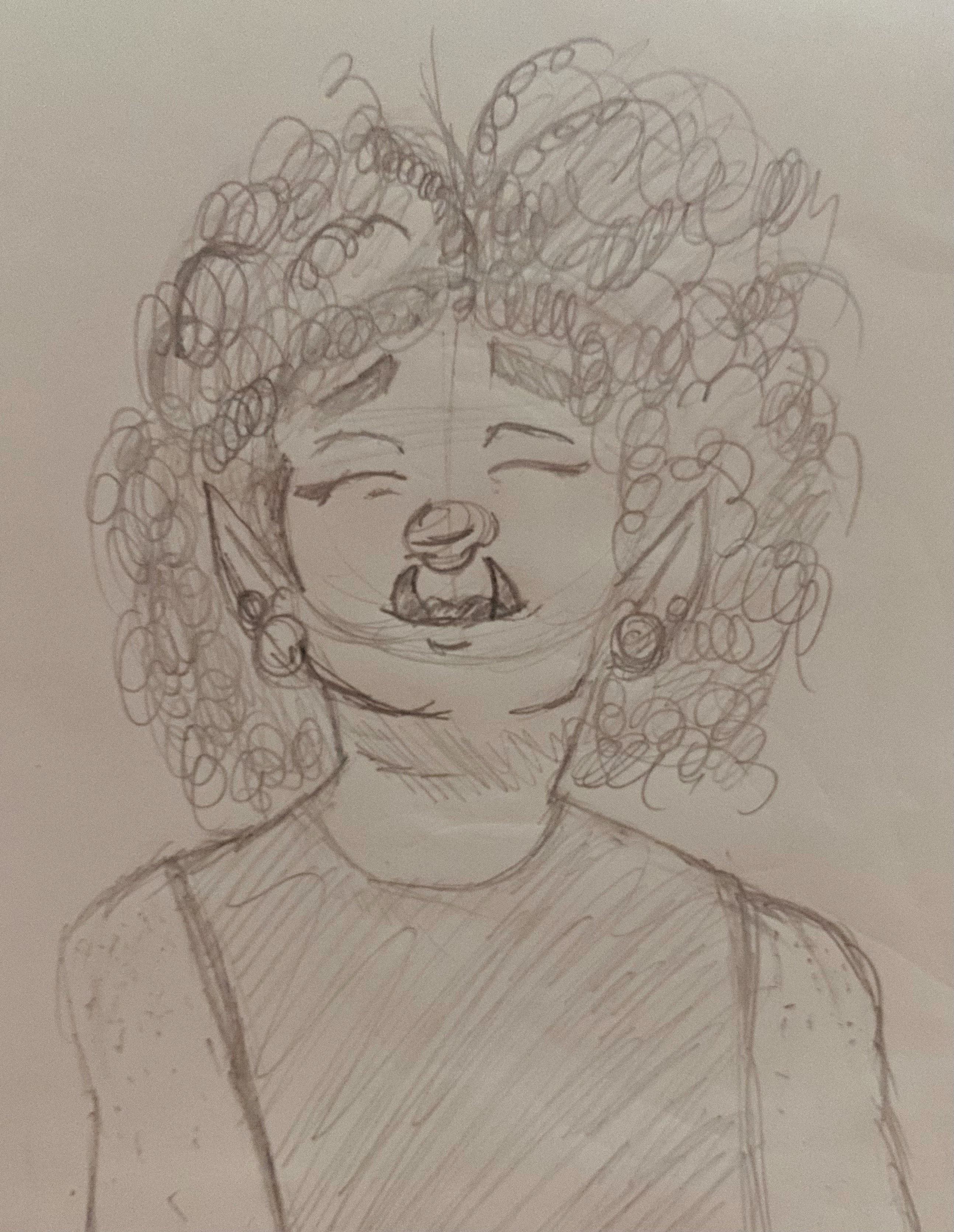 pencil sketch of Broto