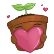 digital illustration of a sprout in a vase holding a heart